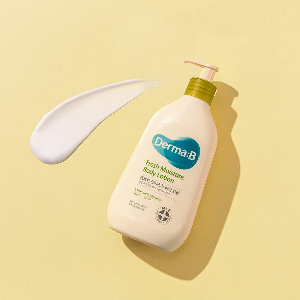 Derma B long-lasting moisture with fast absorption for dry skin.