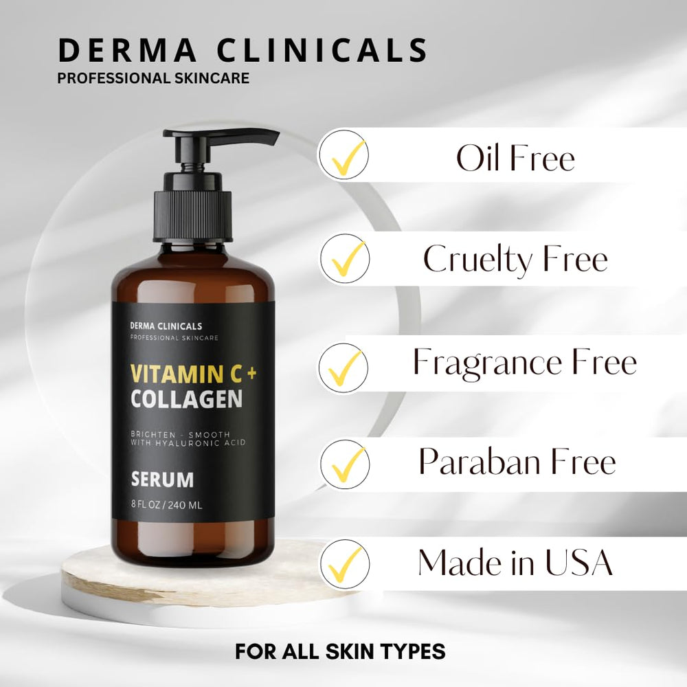 Derma Clinicals ingredients highlight vitamin C and hyaluronic acid benefits
