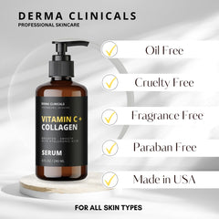 Derma Clinicals ingredients highlight vitamin C and hyaluronic acid benefits
