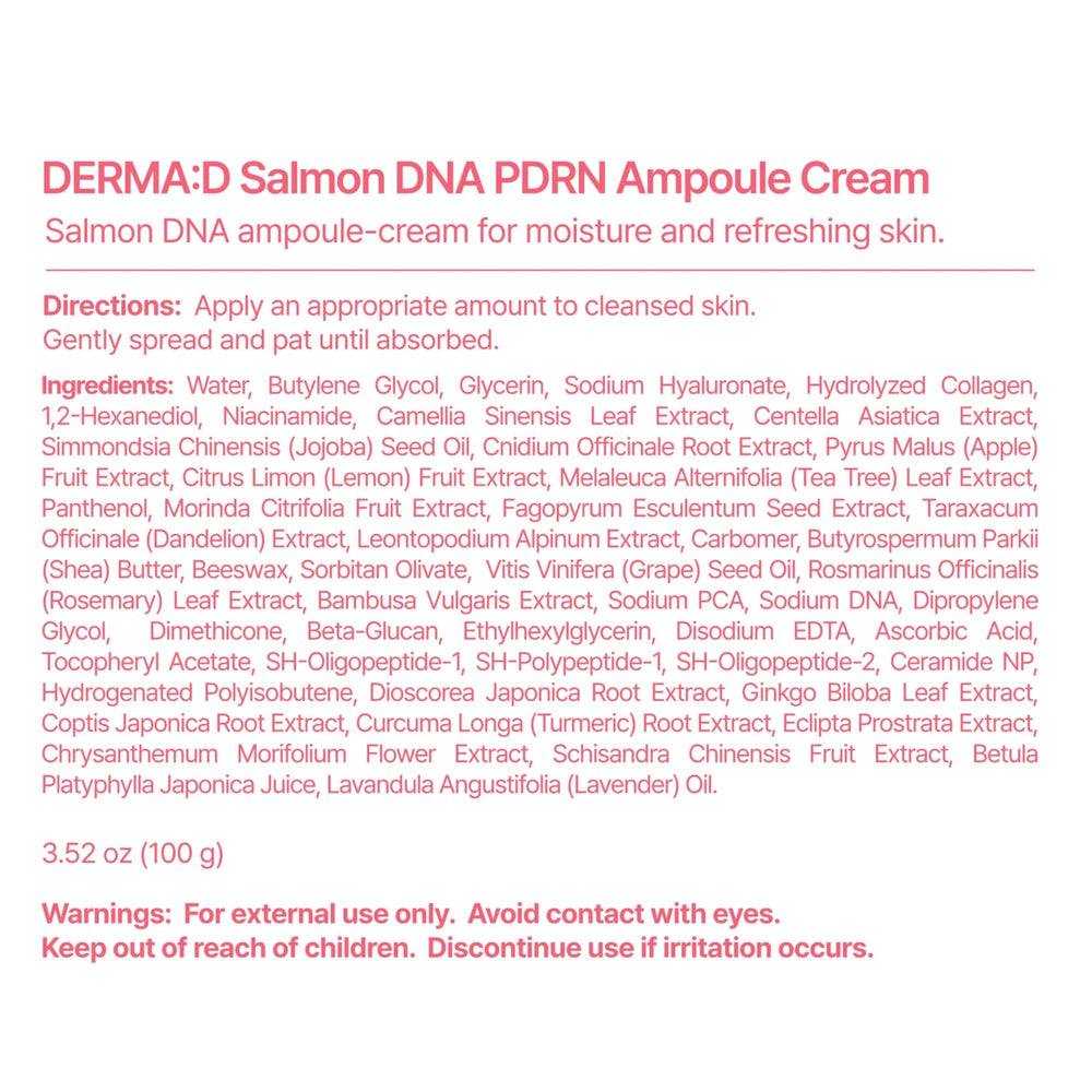DERMA:D PDRN Ampoule Cream glow after use implies refreshed skin