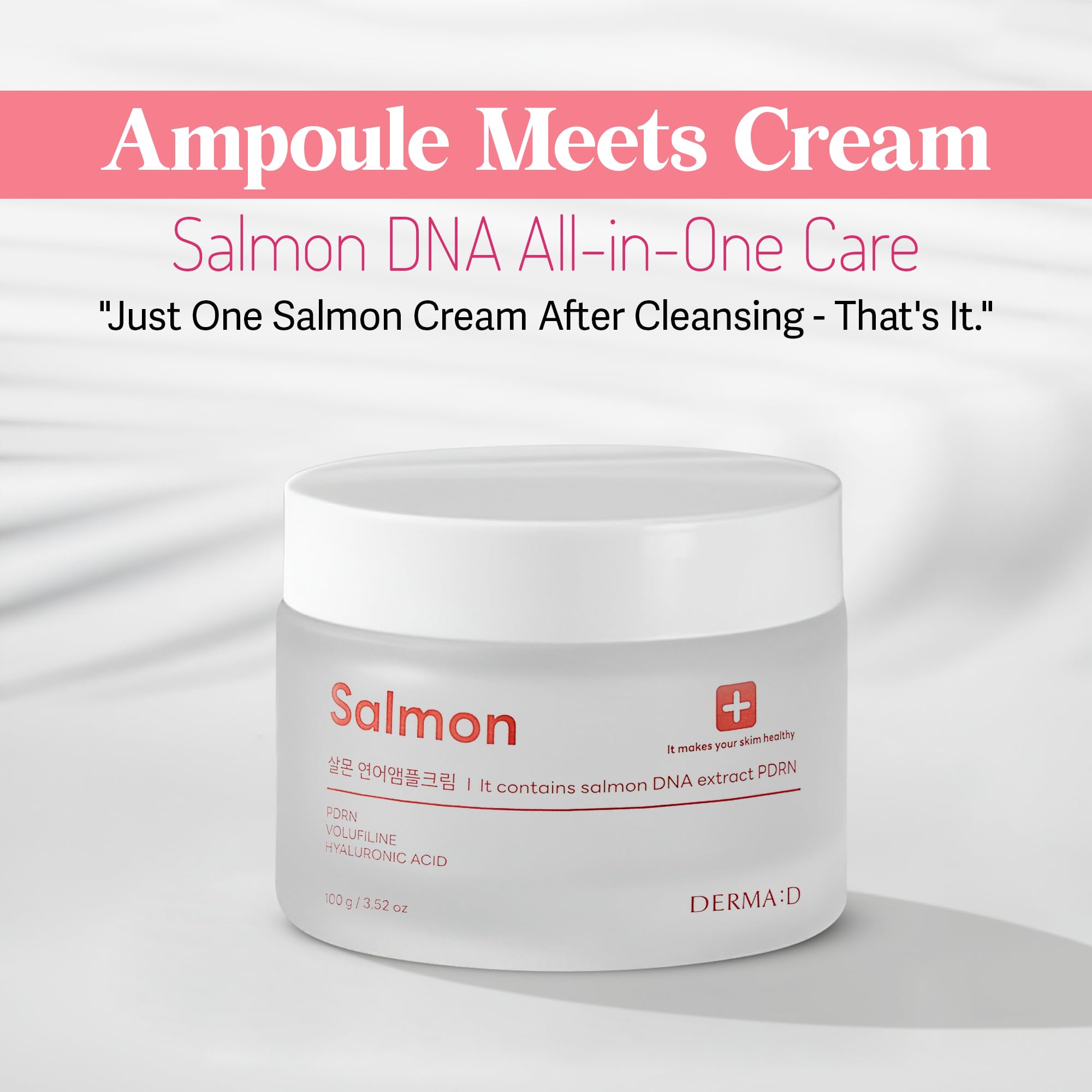 DERMA:D PDRN Ampoule Cream texture swirl highlights deep moisture