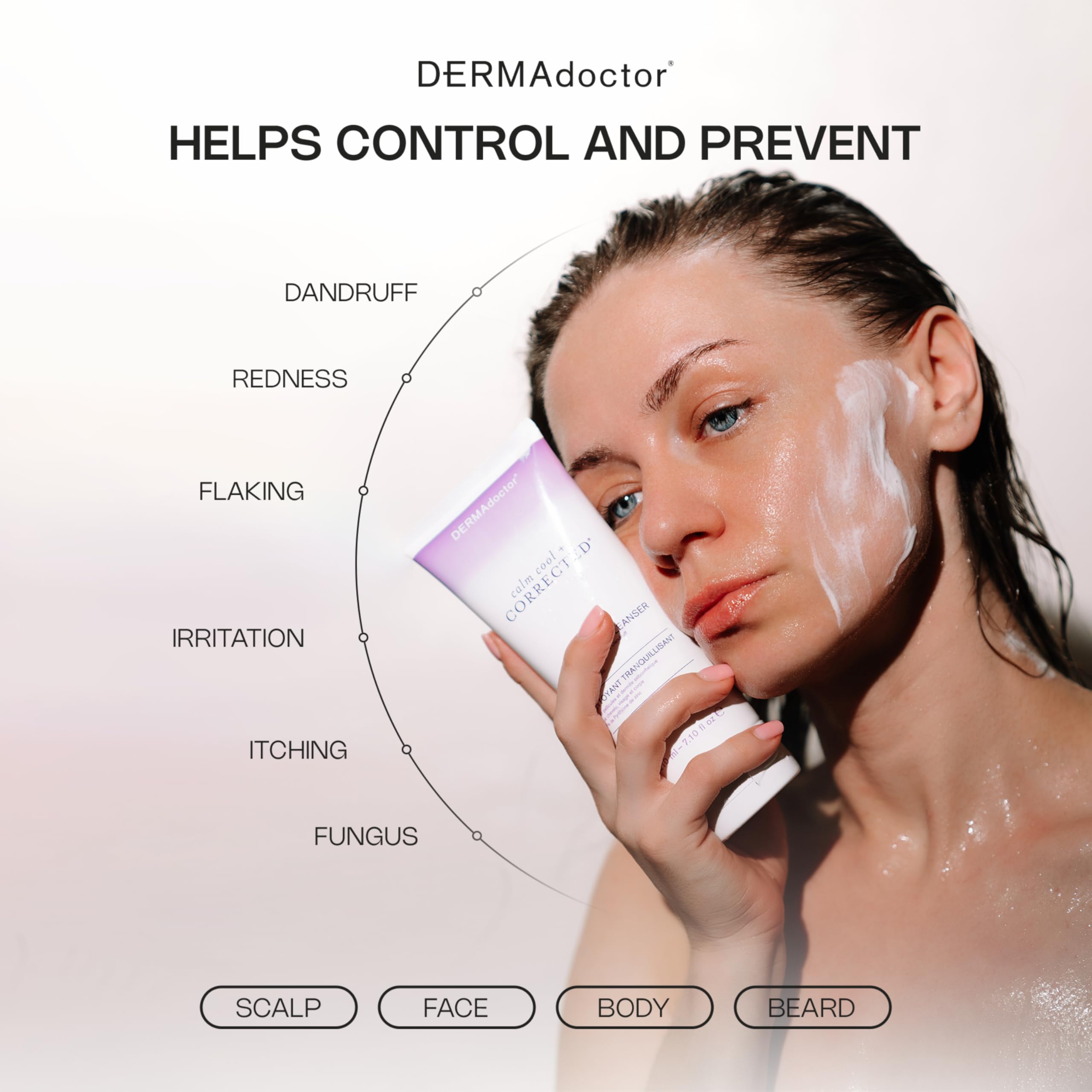 DERMAdoctor Bottle close-up — premium scalp and hair care.