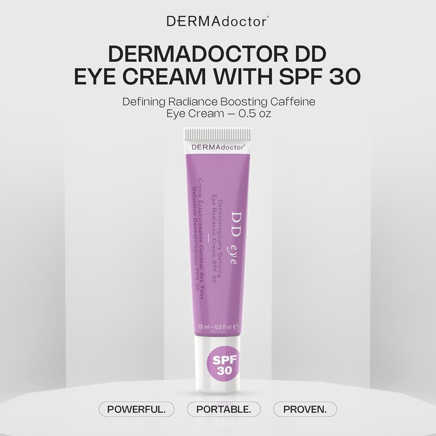 DERMAdoctor caffeine eye cream helps reduce fine lines around the eyes with peptides.