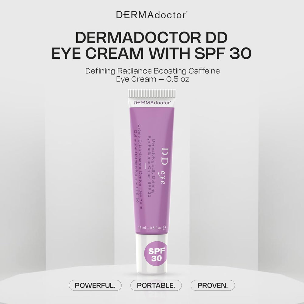 DERMAdoctor caffeine eye cream helps reduce fine lines around the eyes with peptides.