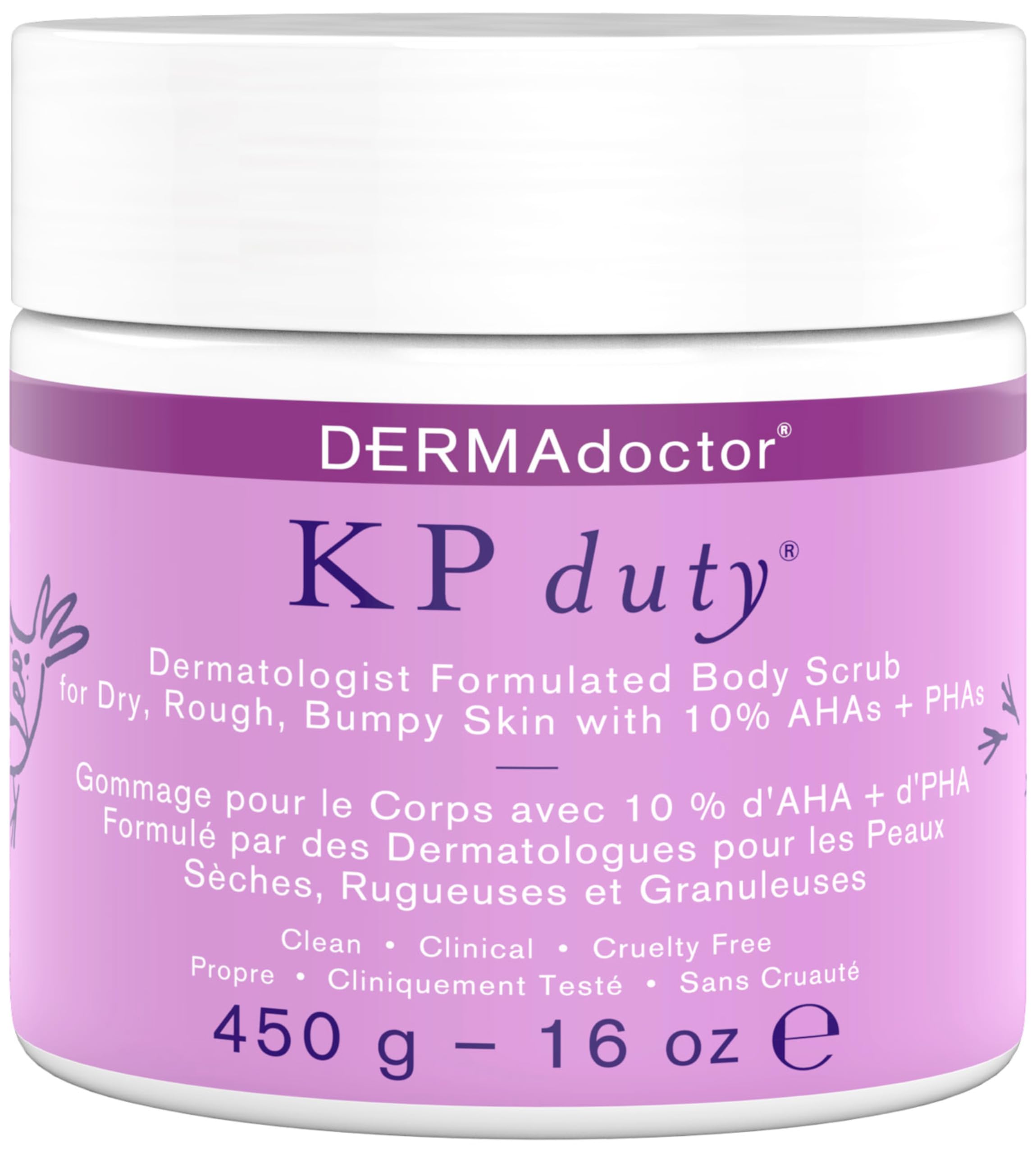 DERMAdoctor KP Bump Eraser bottle 16 oz on sink promotes smoother, clearer skin texture.