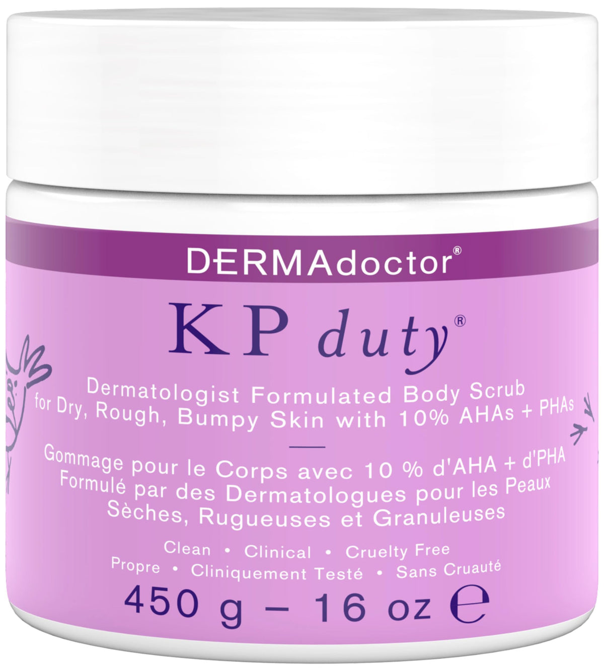 DERMAdoctor KP Bump Eraser bottle 16 oz on sink promotes smoother, clearer skin texture.