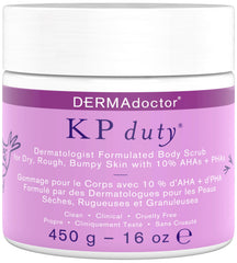 DERMAdoctor KP Bump Eraser bottle 16 oz on sink promotes smoother, clearer skin texture.