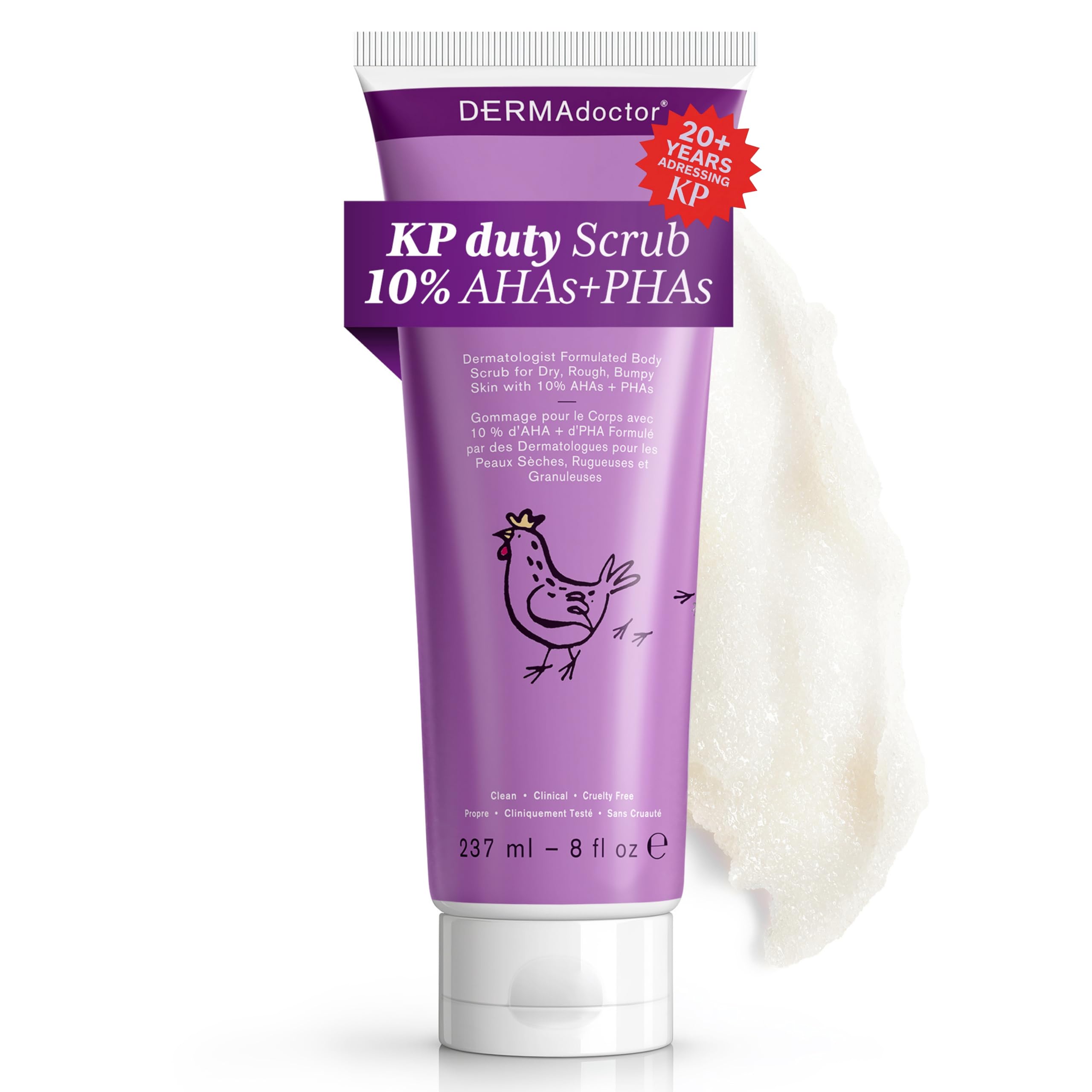 DERMAdoctor KP Bump Eraser bottle shows exfoliating texture for smoother skin.