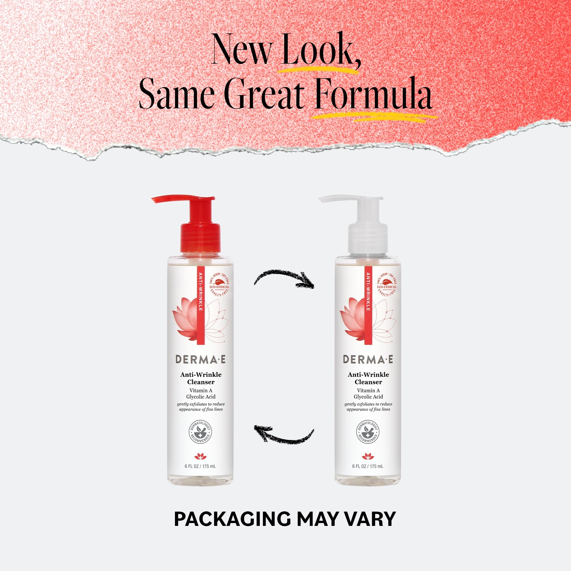 Morning routine featuring Derma E cleanser for daily use.