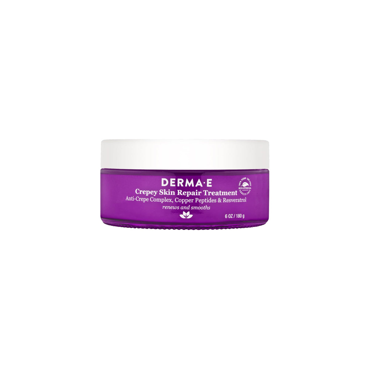 DERMA E Crepey Peau - bouteille montrant l'hydratation en profondeur.