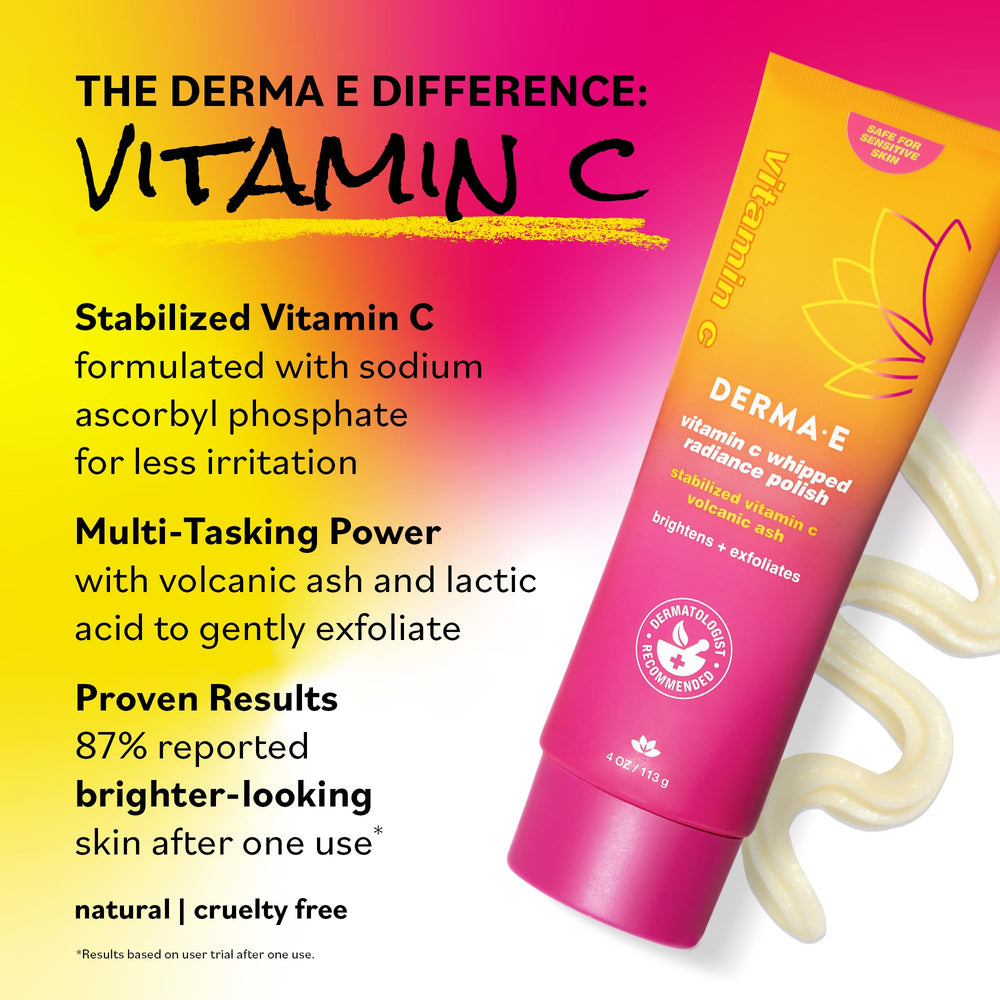 DERMA E lactic acid smoothing closeup illustrating refinement