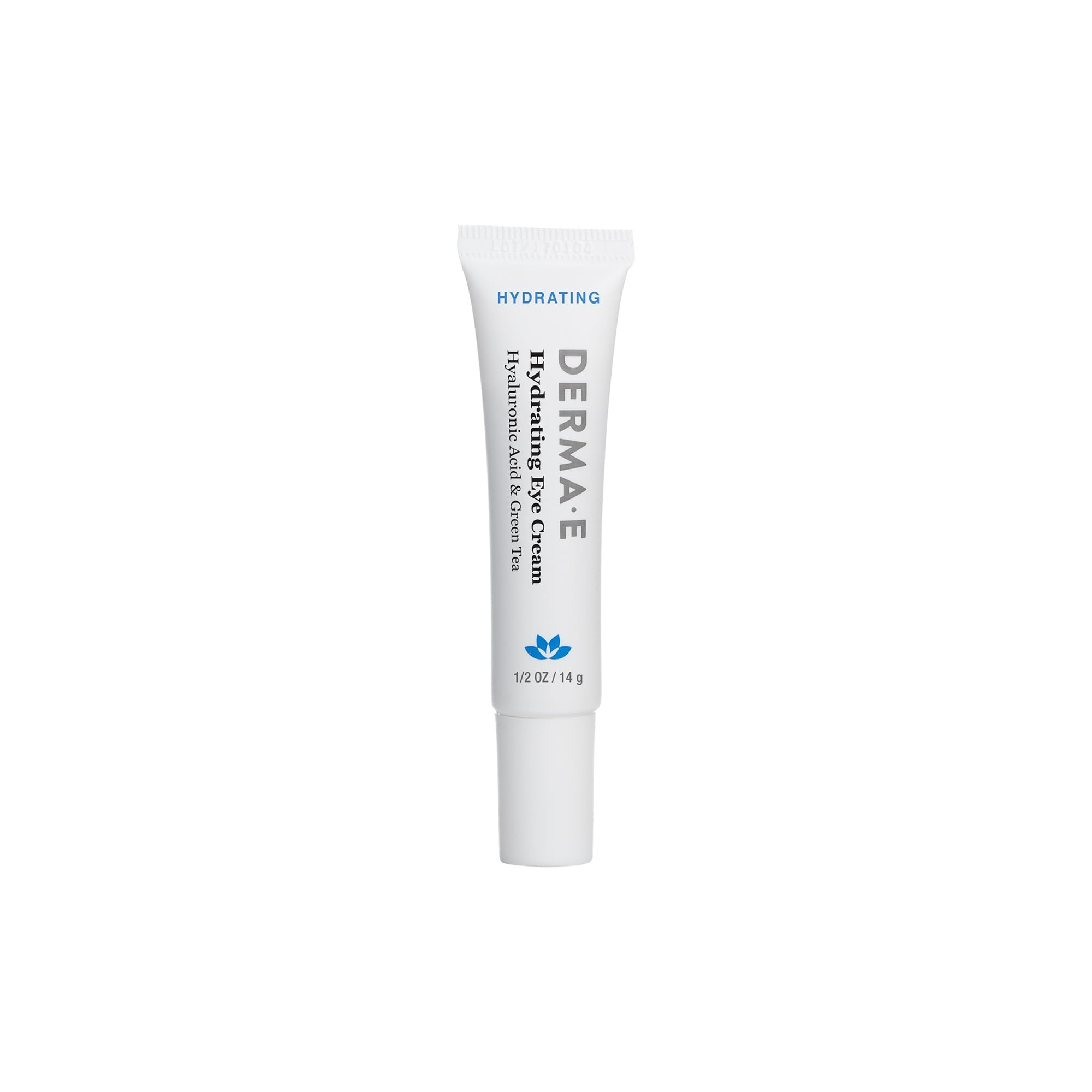 Derma E Hydrating Eye Cream bottle pour showcasing rich hydration for delicate eye skin
