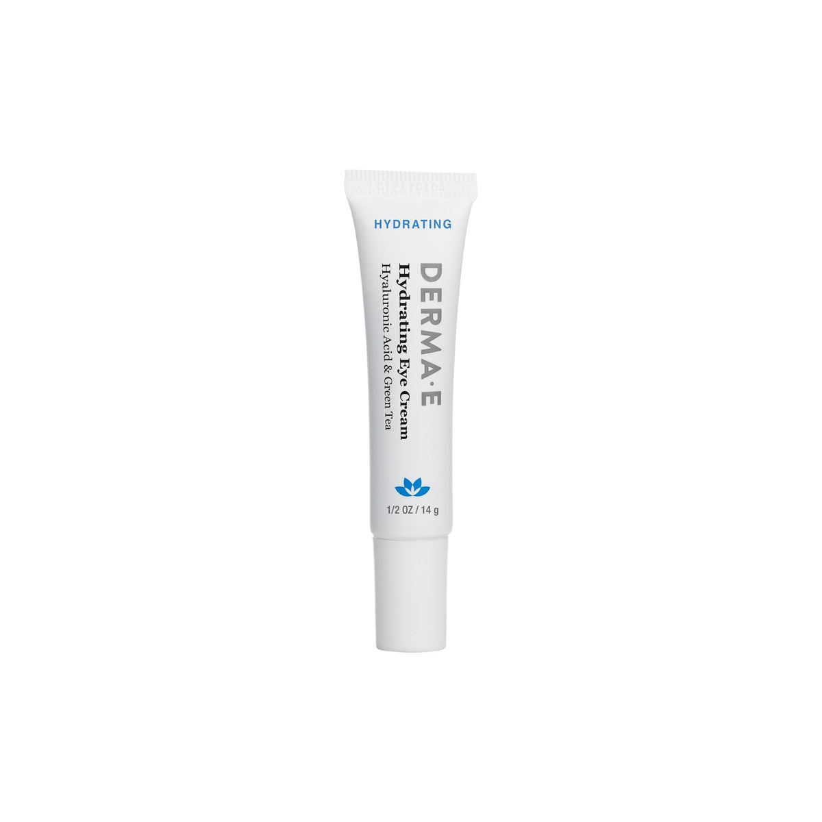 Derma E Hydrating Eye Cream bottle pour showcasing rich hydration for delicate eye skin