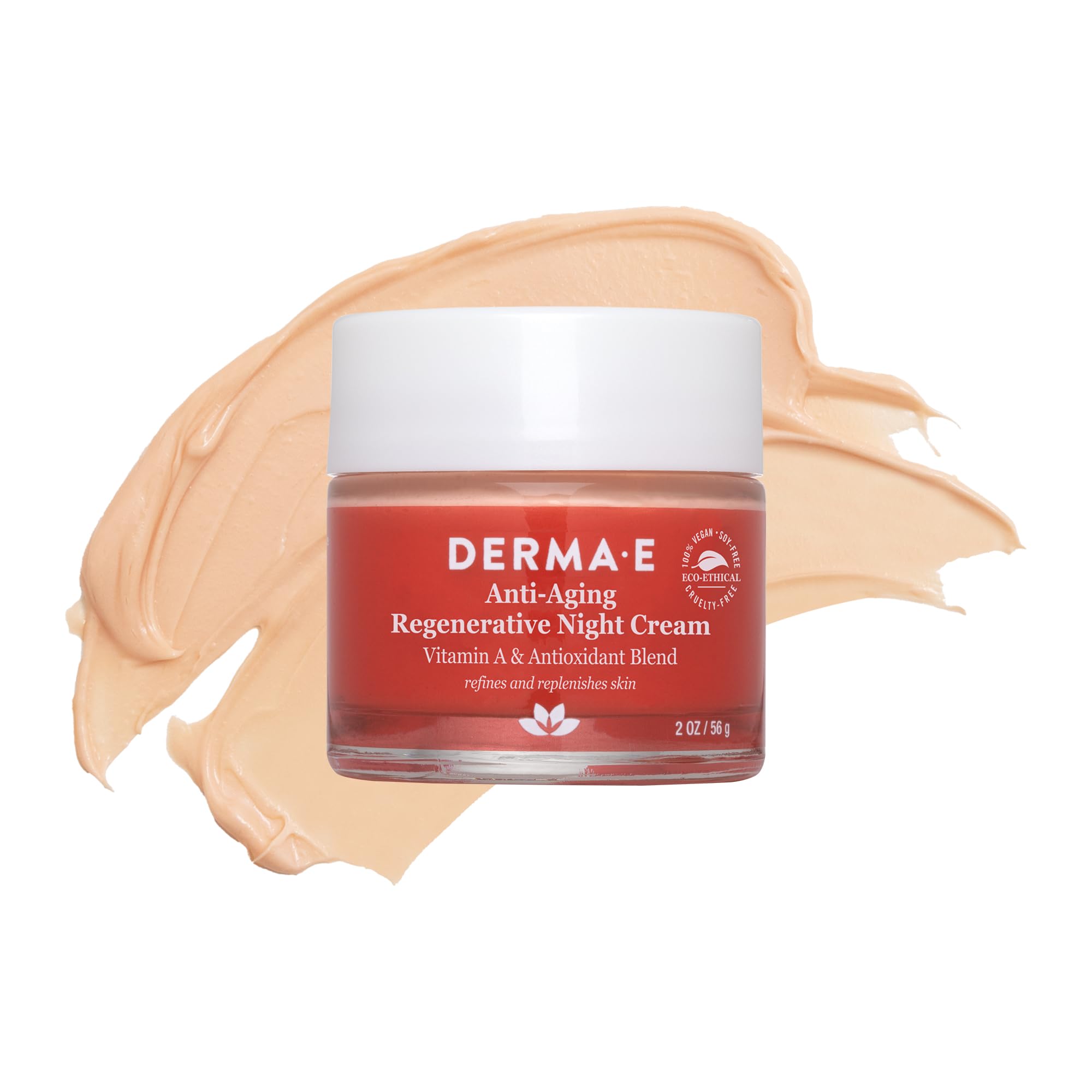 Derma E night-time application on face and neck after cleansing.