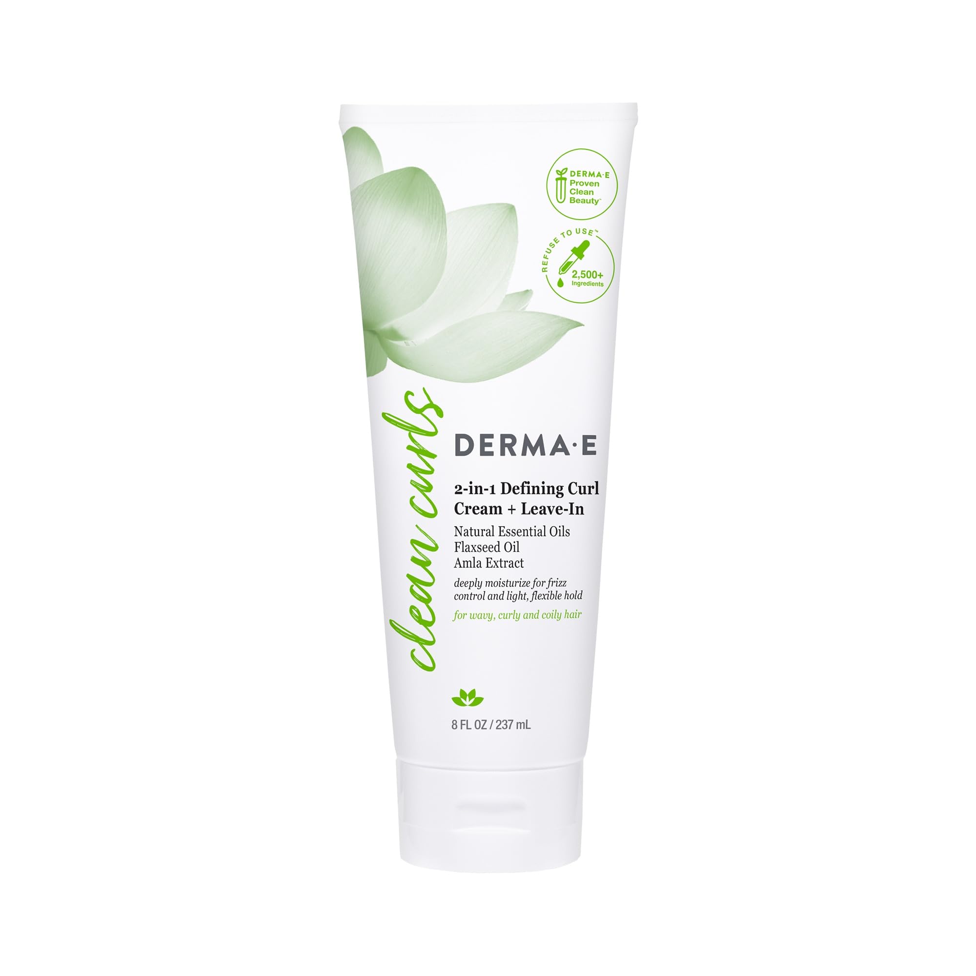 Derma E Ramos 2-in-1 Defining Curl Cream Leave-In bottle for smooth, defined curls