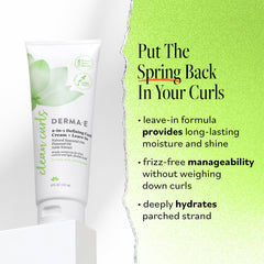 Derma E Ramos 2-in-1 Defining Curl Cream Leave-In pump demonstrates easy application