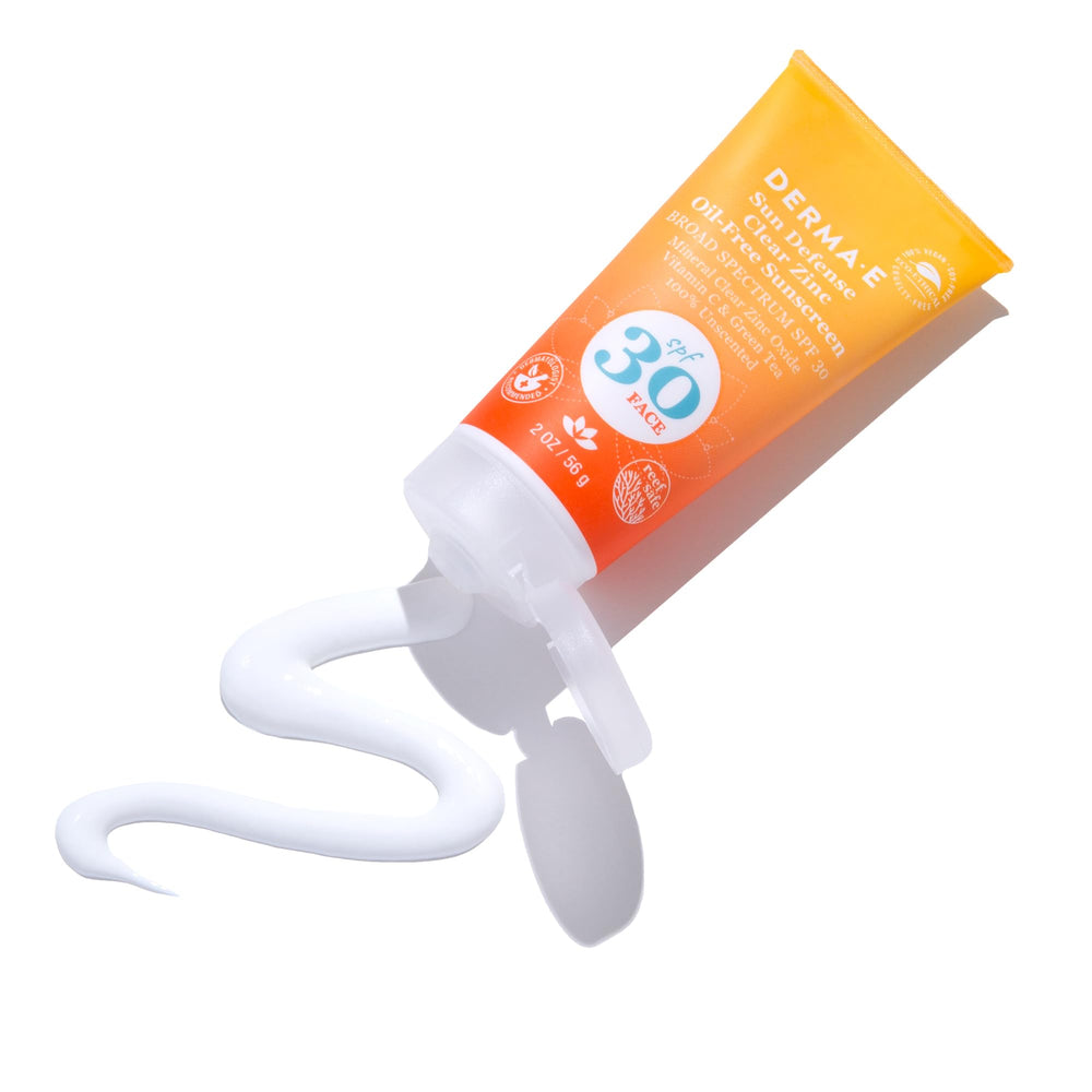 Derma E Sun Defense Aloe Vera and Green Tea soothing ingredients.