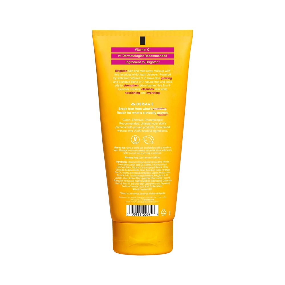 Derma E Vitamin C Foaming Oil Cleanser brightening focus from stabilized vitamin C