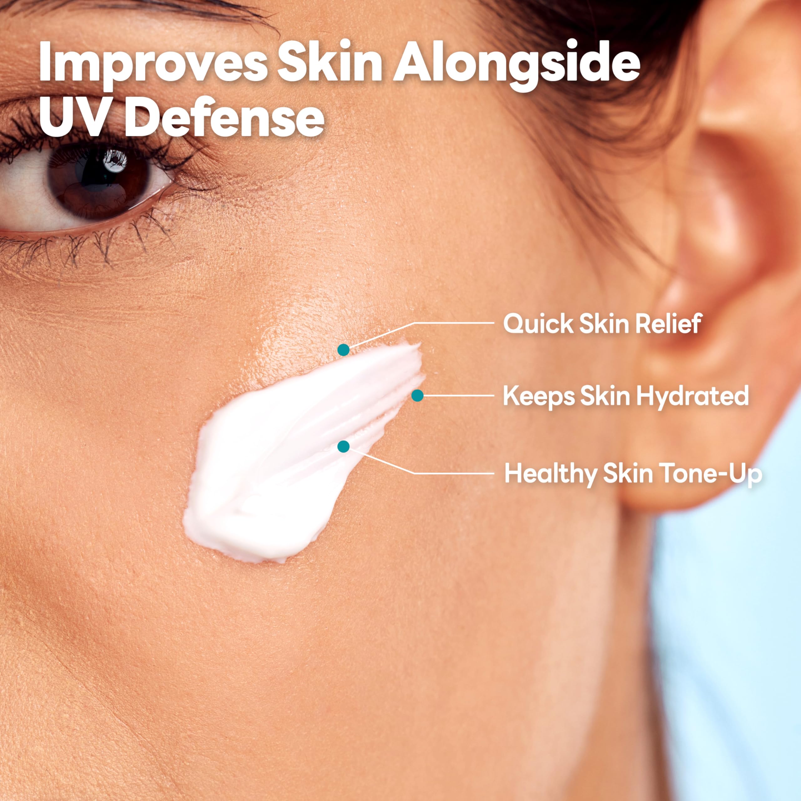 Derma J sunscreen non-sticky finish on skin