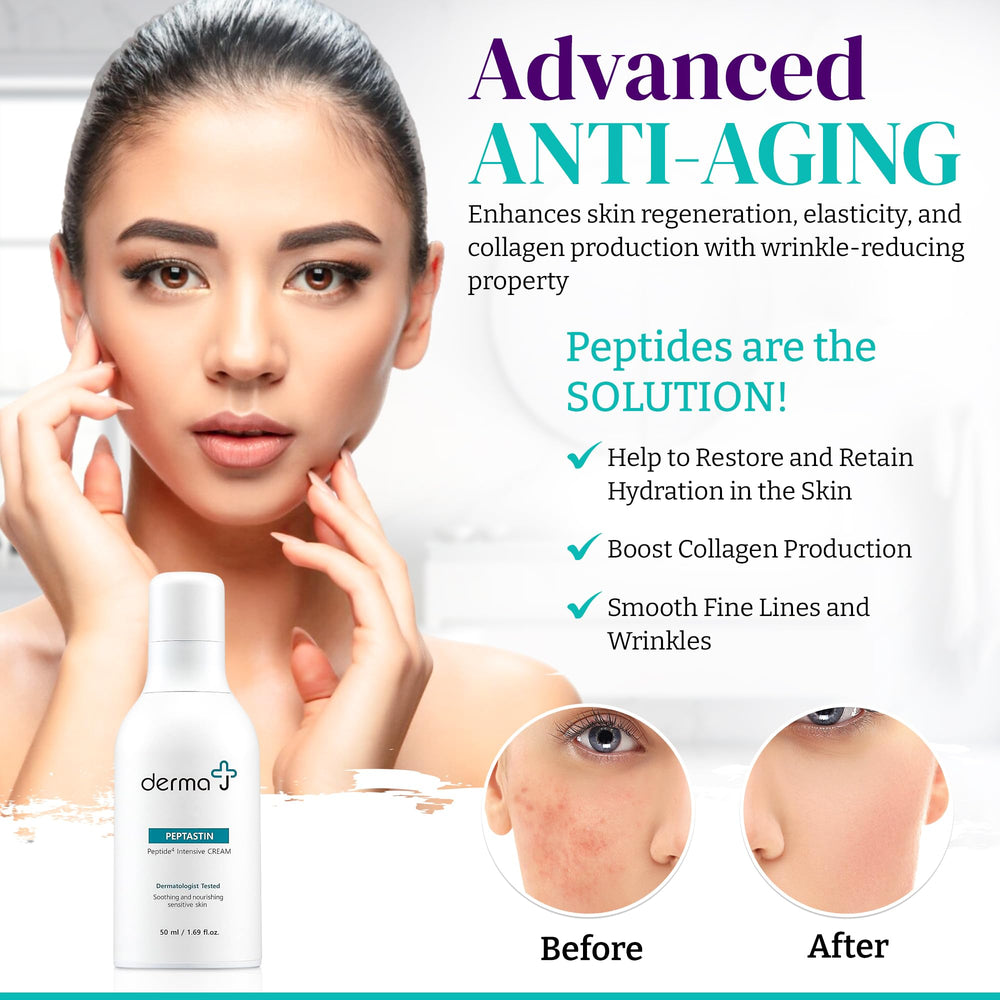 Peptides label on Derma J Premium Face Cream container
