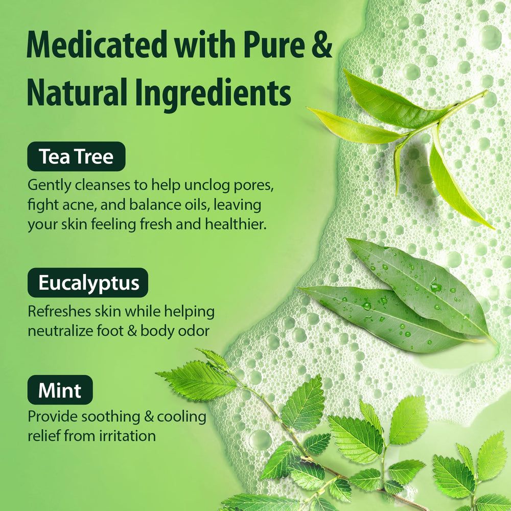Derma-Nu antibacterial body wash label closeup highlights natural ingredients and USA-made quality.
