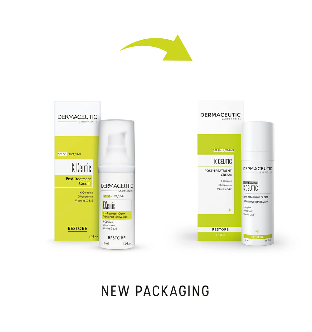 Dermaceutic K Ceutic texture close-up shows silky, soothing post-procedure care for sensitive skin