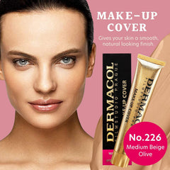 Dermacol foundation application with brush for even coverage