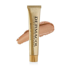 Dermacol foundation arm swatches show shade range for even skin tone