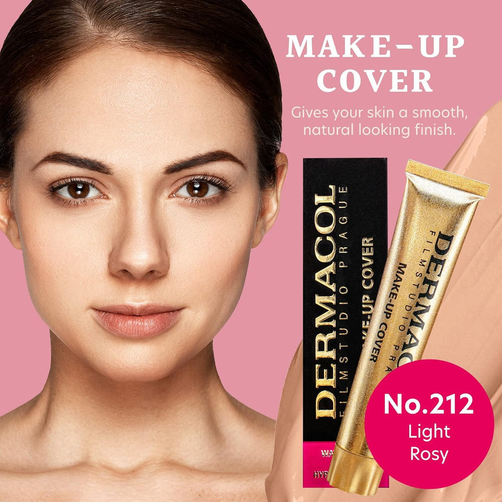 Dermacol foundation texture swatch showing creamy, blendable formula.