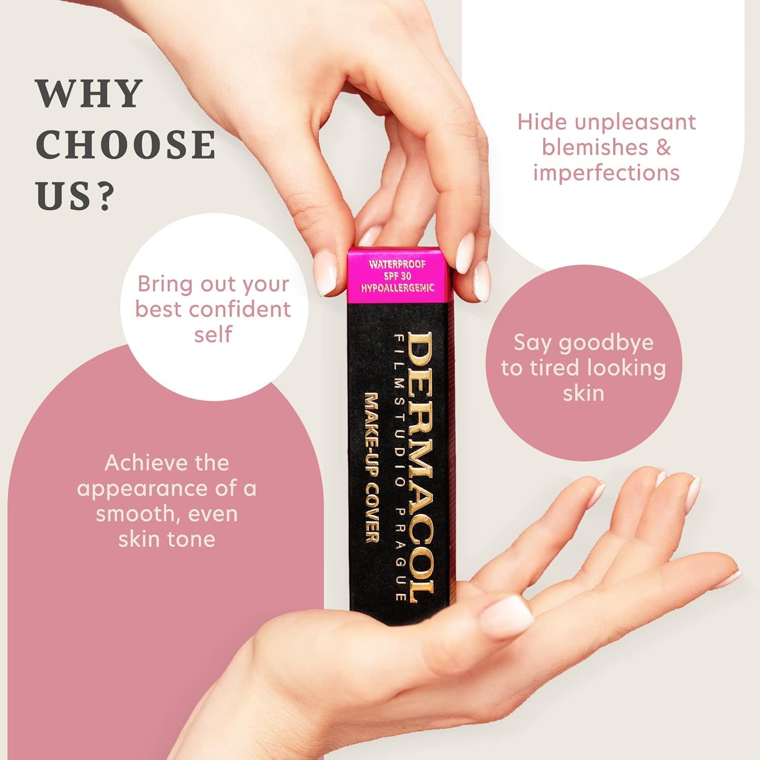 Dermacol full-coverage foundation packaging front view