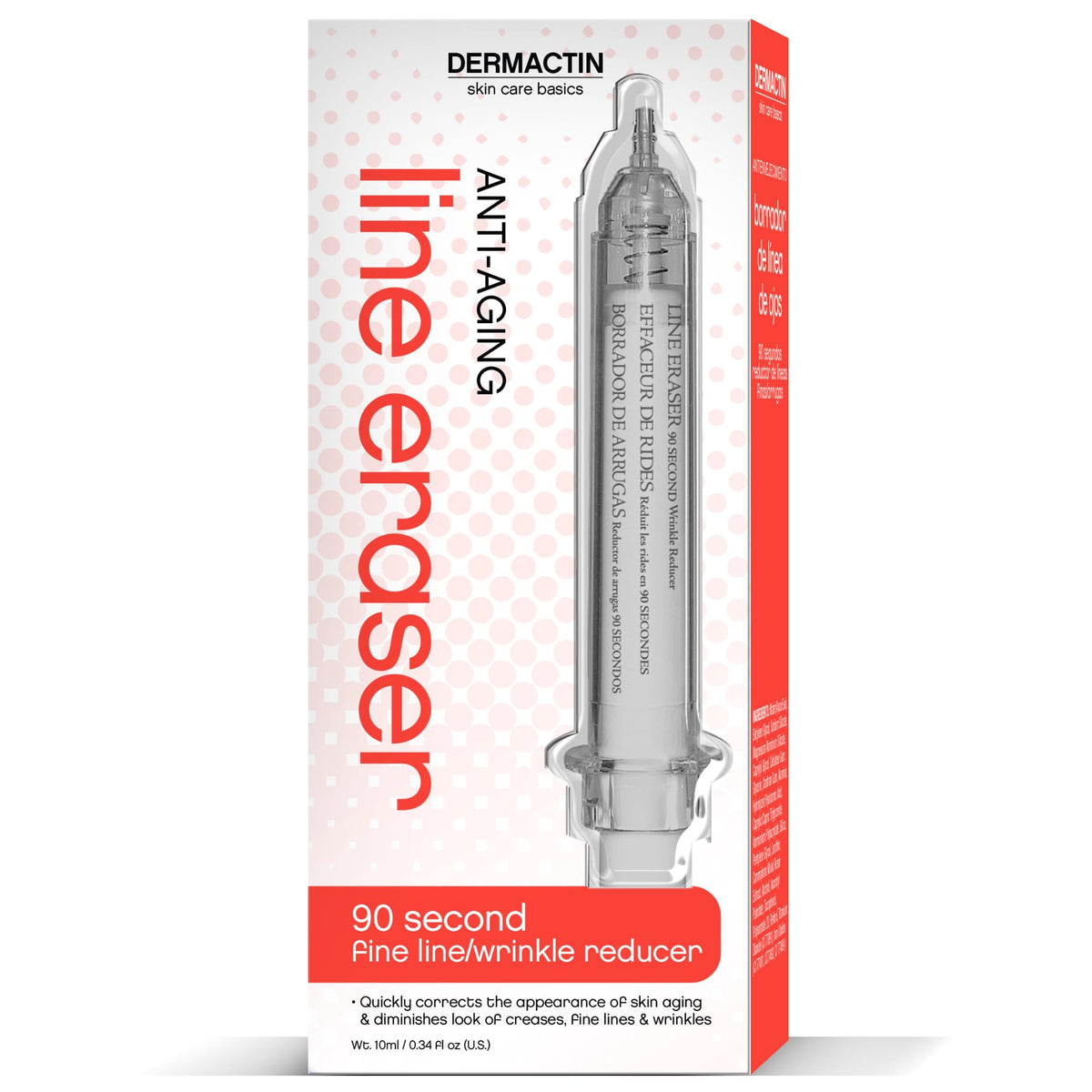 Dermactin 90 Second Line Eraser bottle with pump demonstrates easy application
