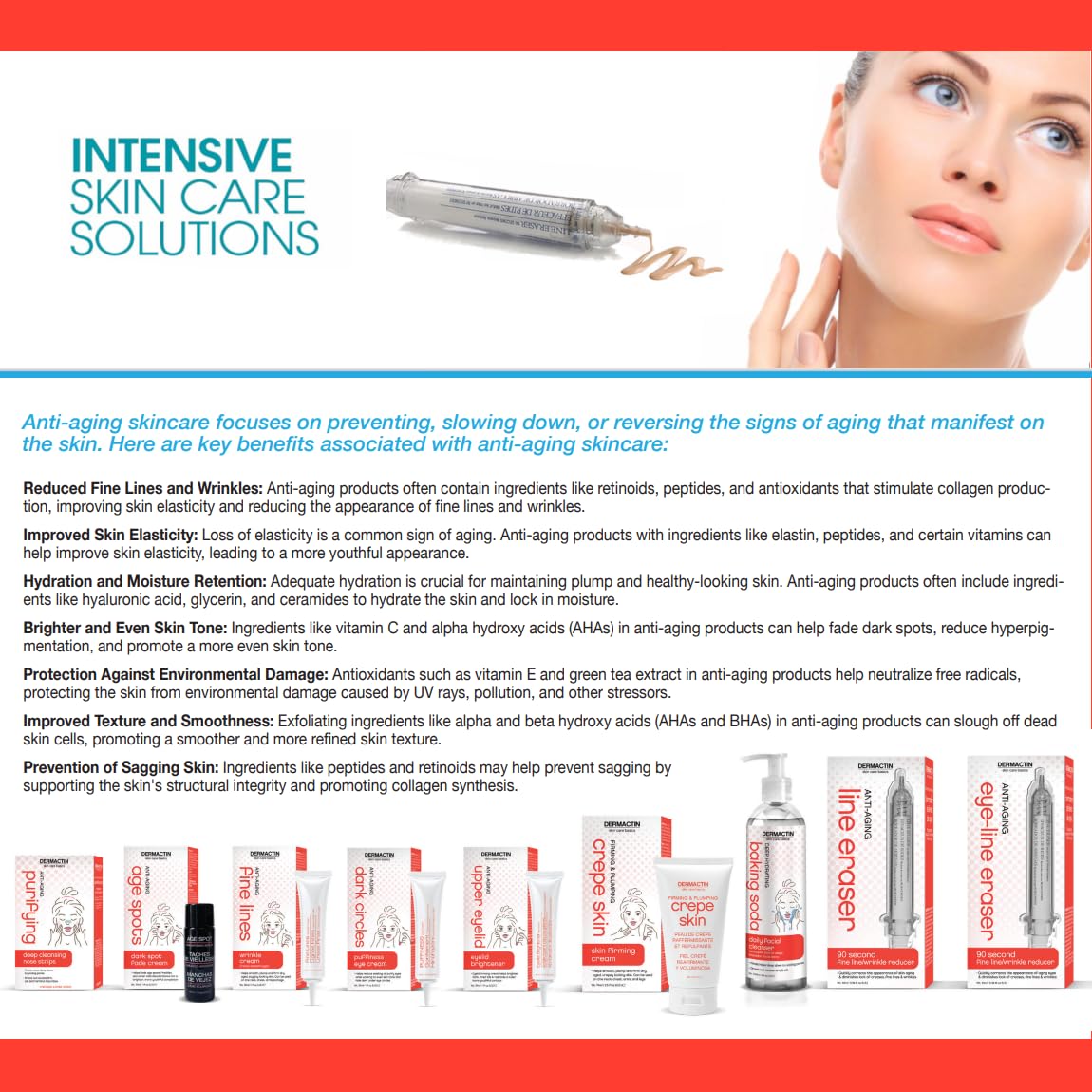 Dermactin 90 Second Line Eraser on the cheek for quick use