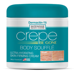 Dermactin Crepe Be Gone Body Souffle jar front view highlighting 12oz size.