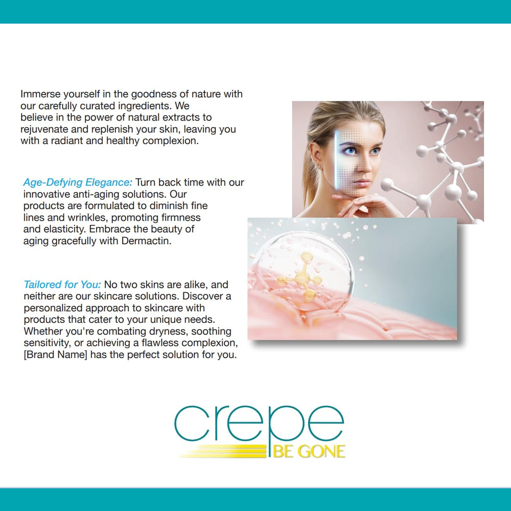 Dermactin Crepe Be Gone leaves non-greasy finish on skin.