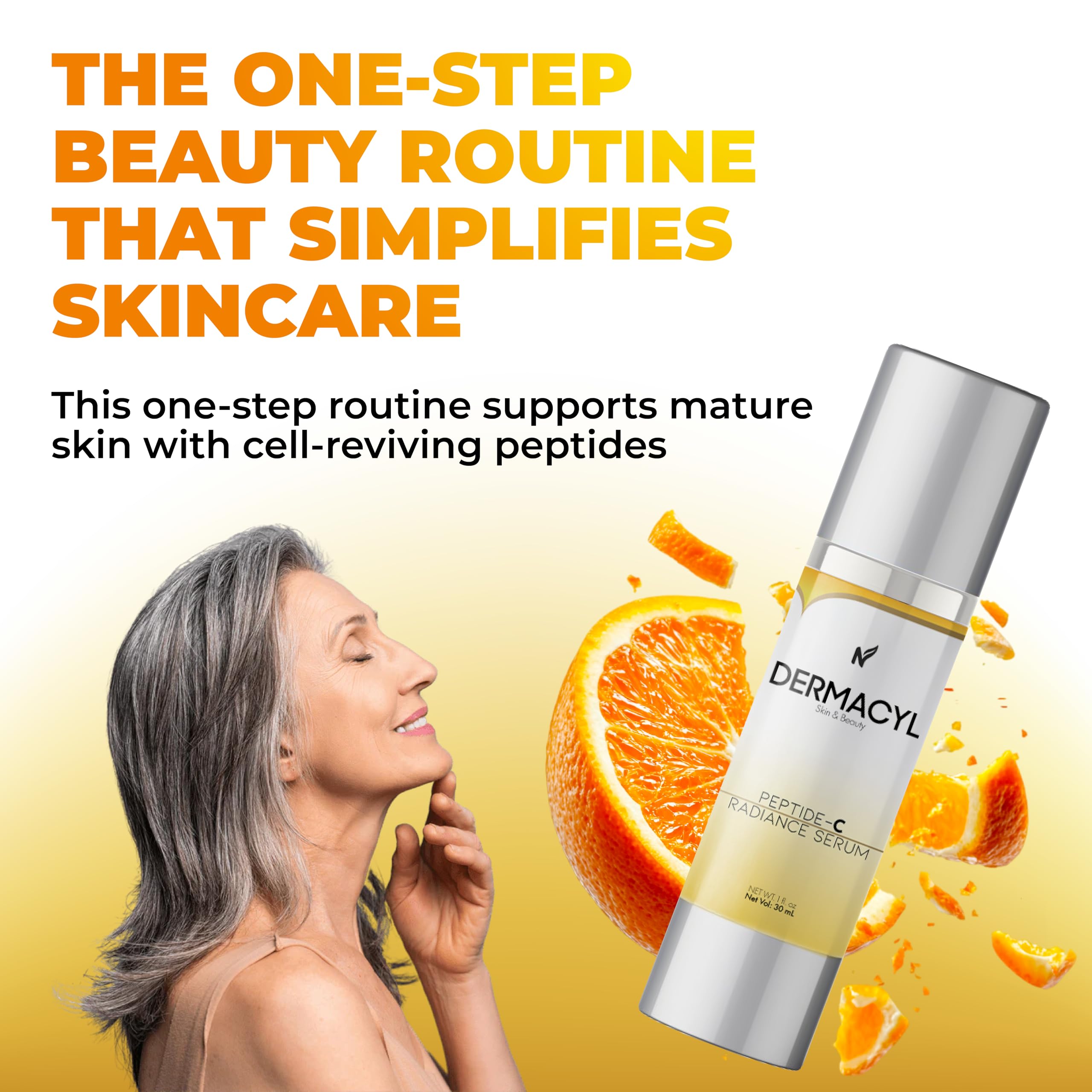 USA-made Dermacyl serum packaging communicates quality and care