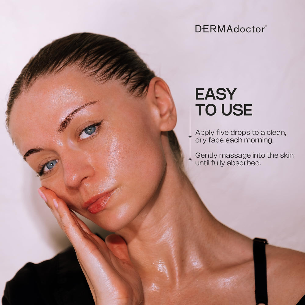 DERMADoctor serum texture close-up showing lightweight formula.