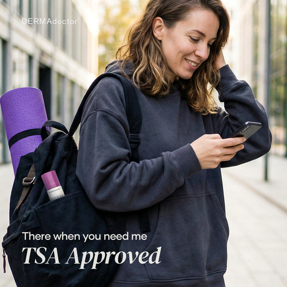DERMAdoctor cruelty-free USA-made badge communicates ethical production.