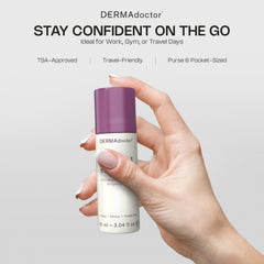 DERMAdoctor fragrance-free aluminum zirconium roll-on delivers reliable sweat defense.