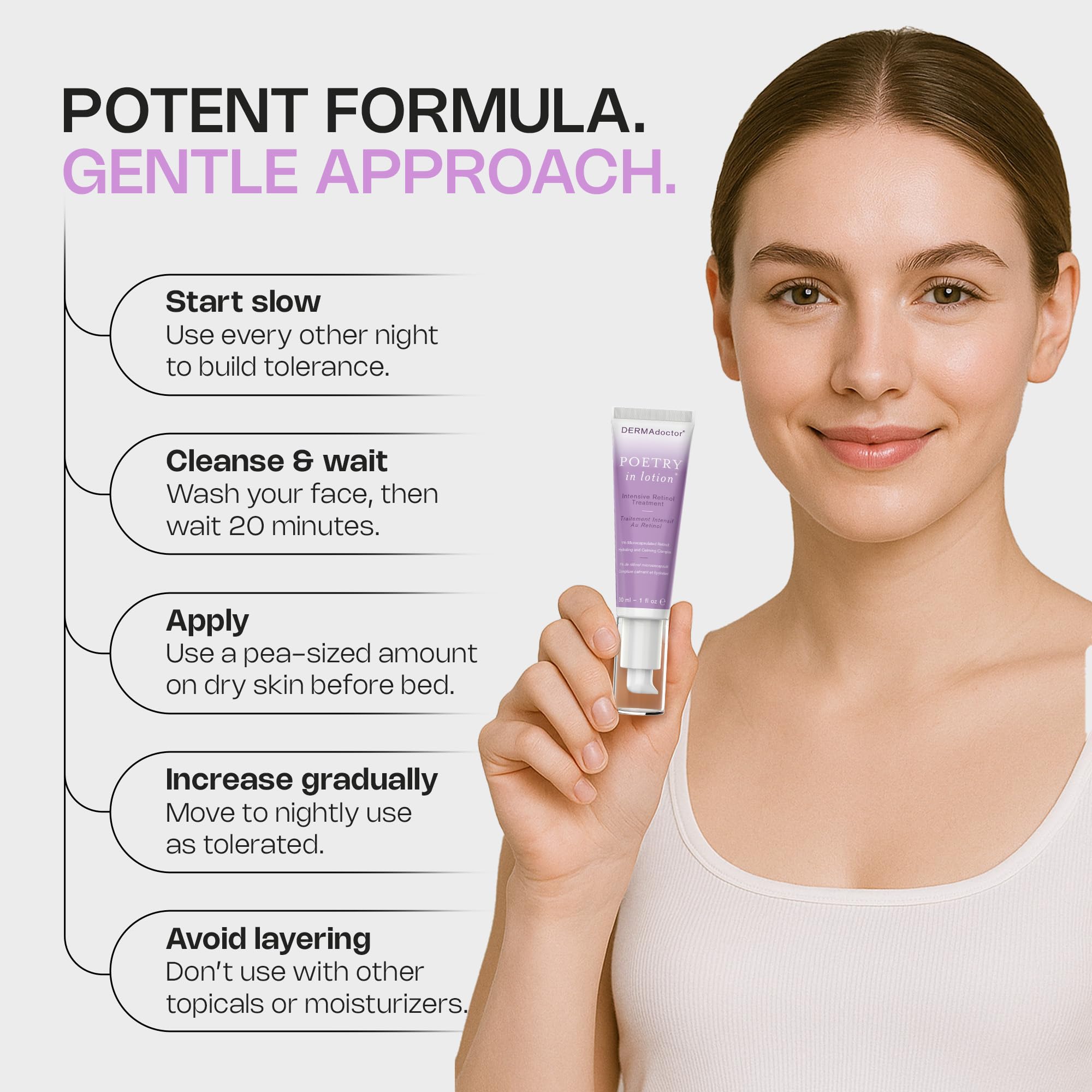 DERMAdoctor hydrating calming base supports comfortable retinol use
