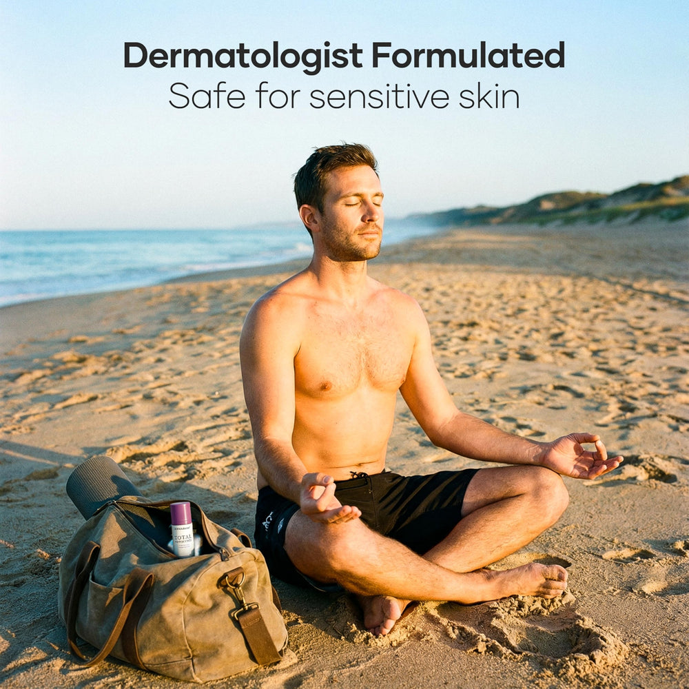 DERMAdoctor hypoallergenic badge signals dermatologist-tested, allergy-friendly protection.