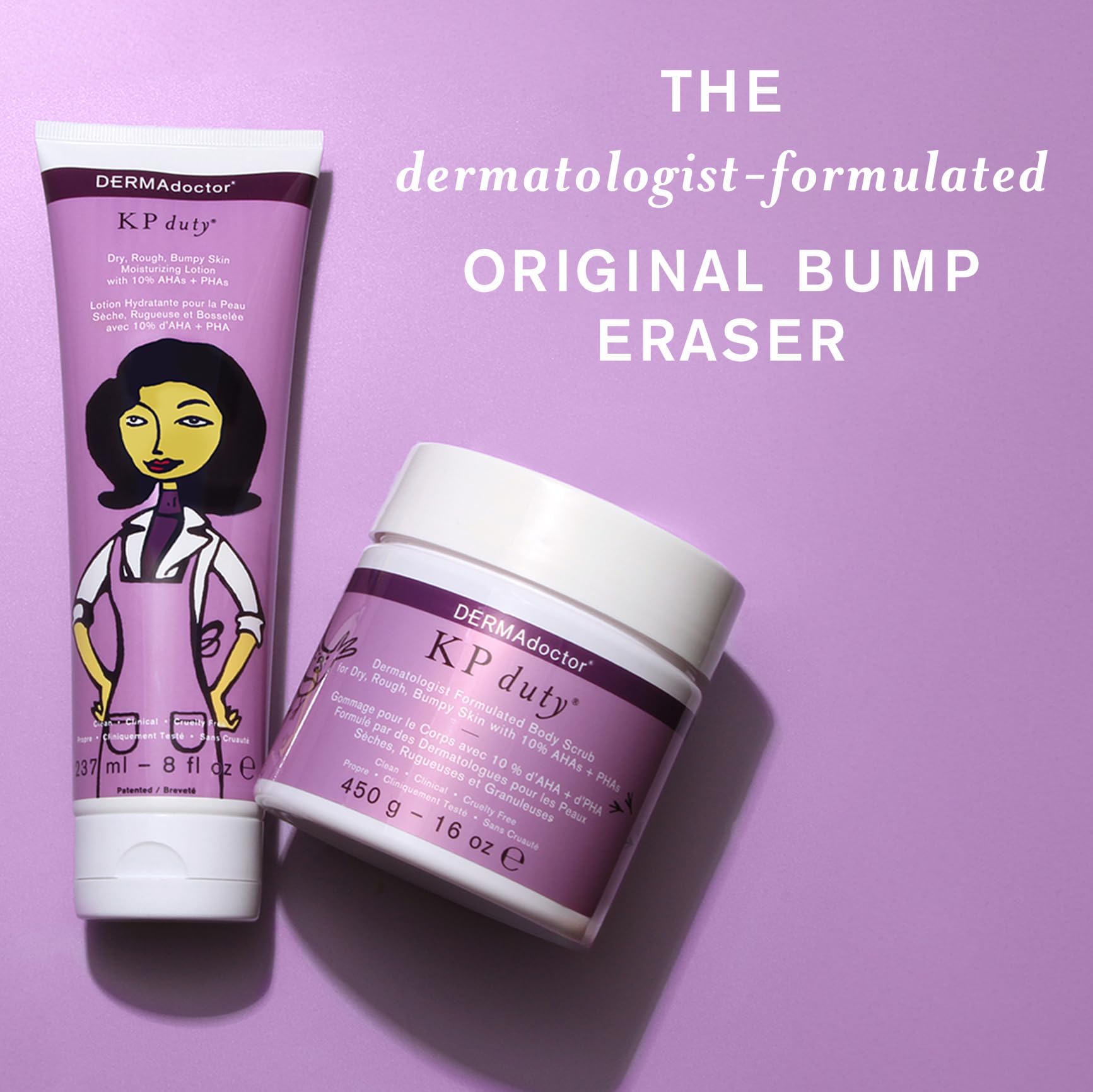 DERMAdoctor KP Bump Eraser body scrub pump bottle in use