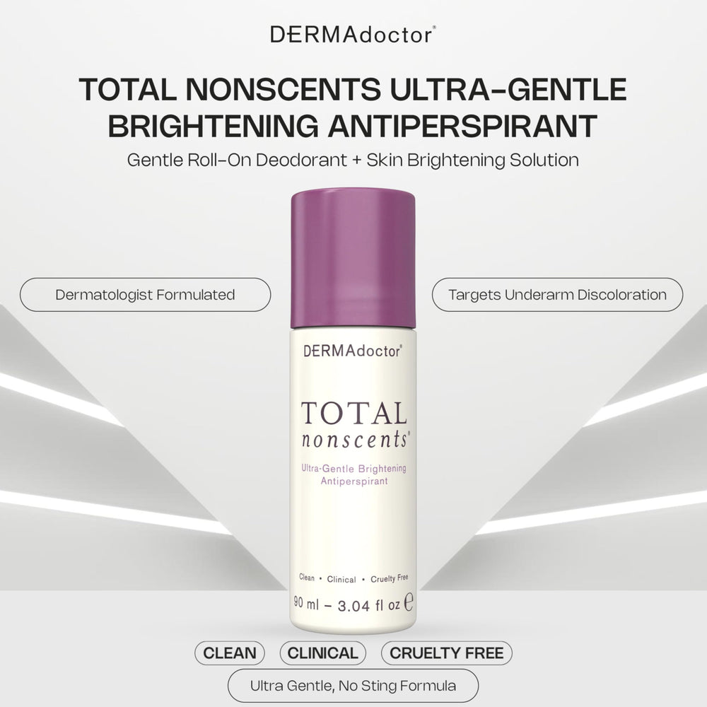 DERMAdoctor sensitive skin hypoallergenic roll-on deodorant demonstrates gentle, irritation-free underarm care.