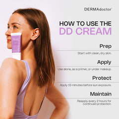 DERMAdoctor mineral SPF 30 ingredients shown for protection and glow.
