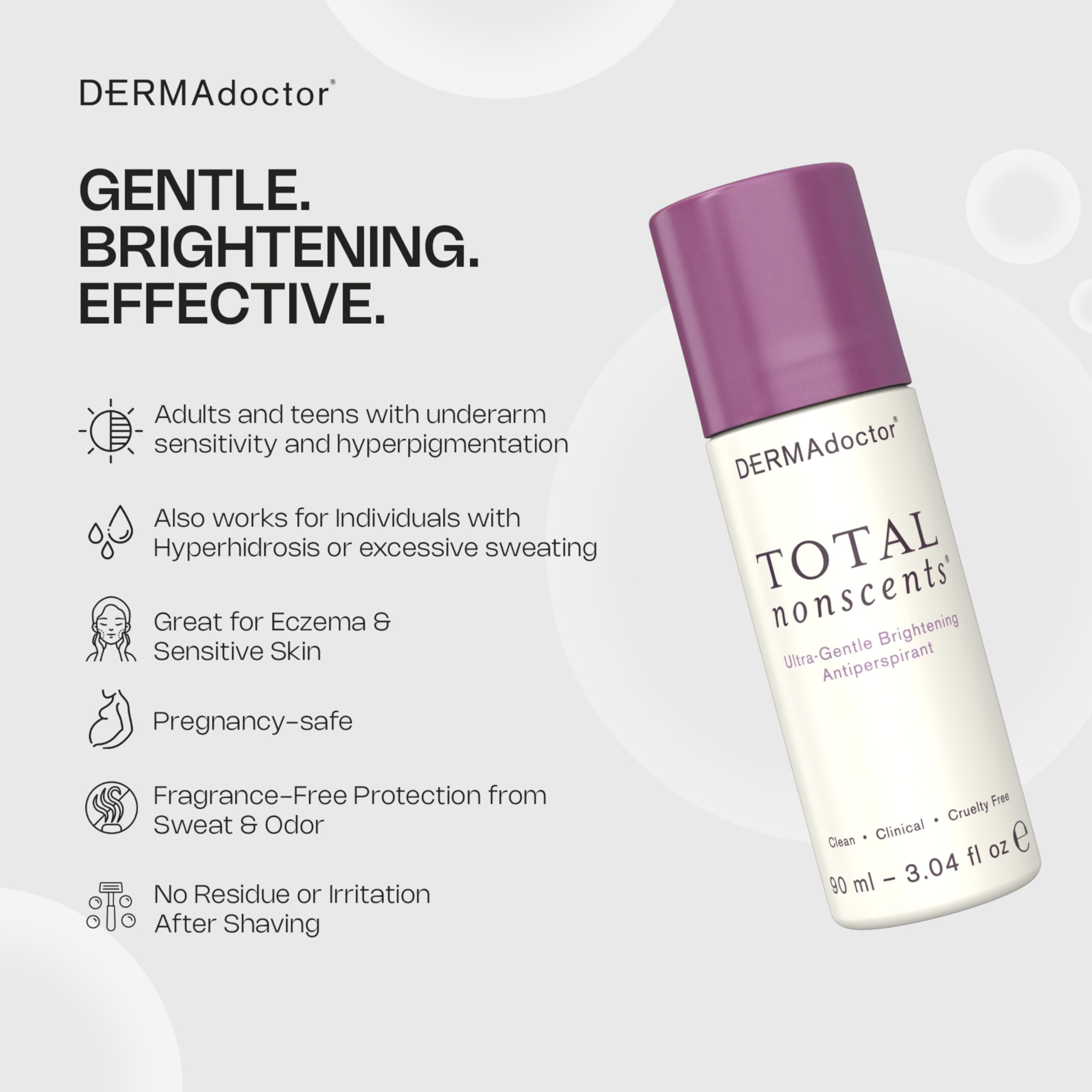 DERMAdoctor teens-12-plus friendly formula supports sensitive underarms.