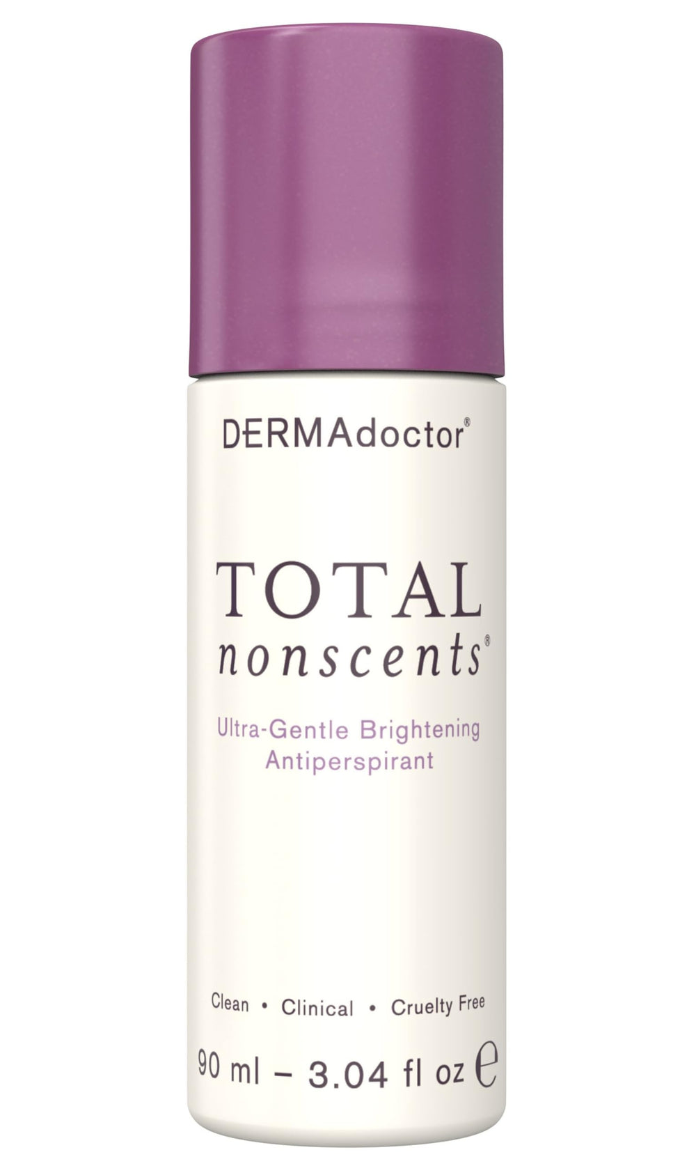 DERMAdoctor Total NonScents illuminator roll-on bottle shows fragrance-free protection for sensitive skin.