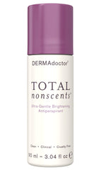 DERMAdoctor Total NonScents illuminator roll-on bottle shows fragrance-free protection for sensitive skin.