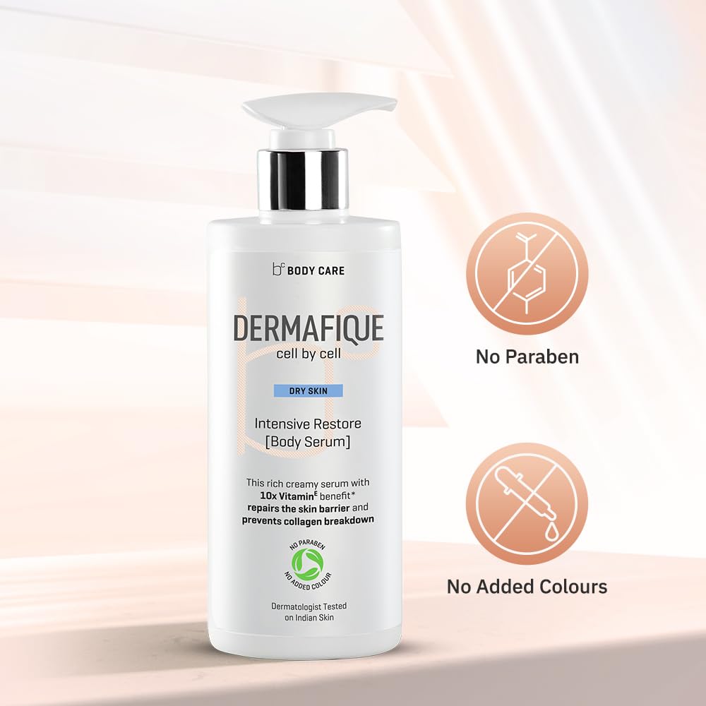 Dermafique 300ml front view showcases generous bottle size and value.