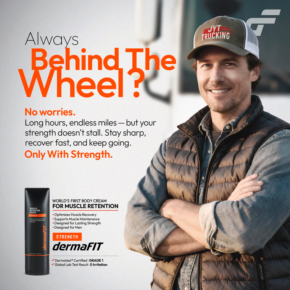 dermaFIT Strength Muscle Maintenance Cream after-workout use soothes tired areas.