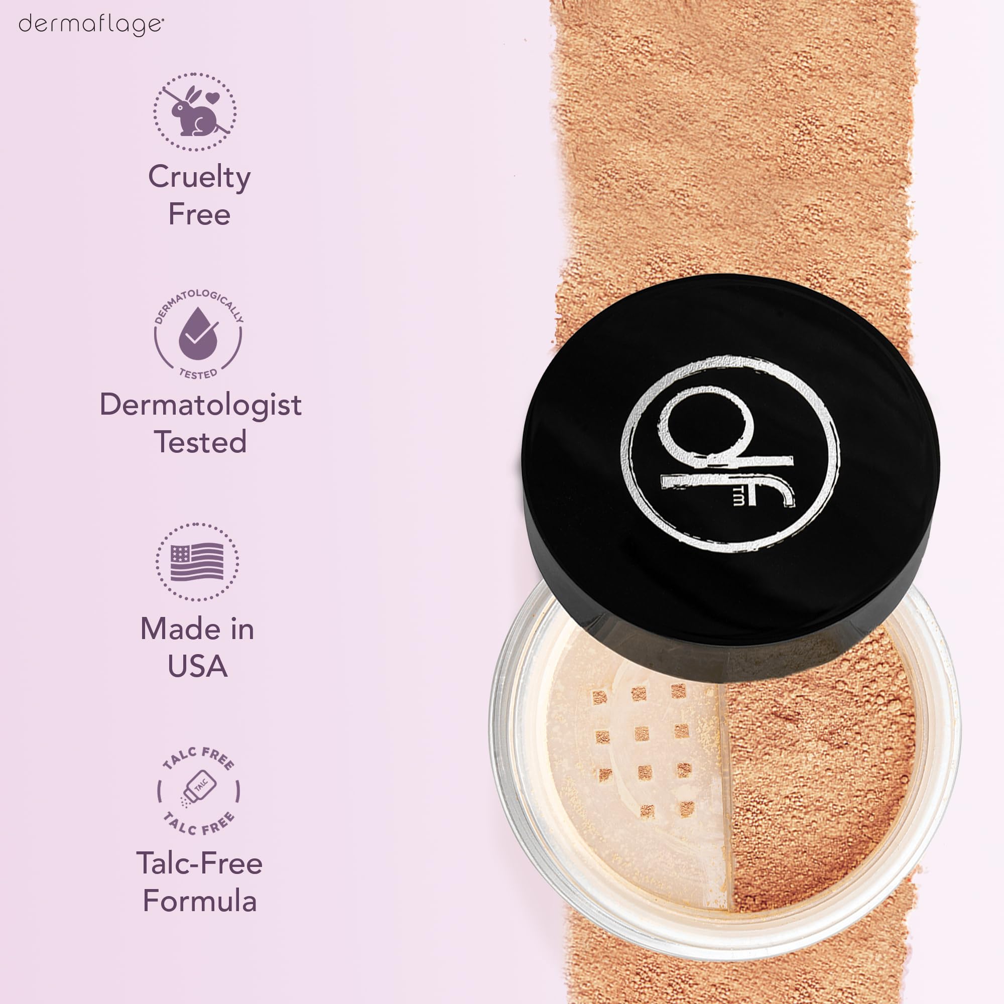 Dermaflage matte finish close-up on skin with shine-free look