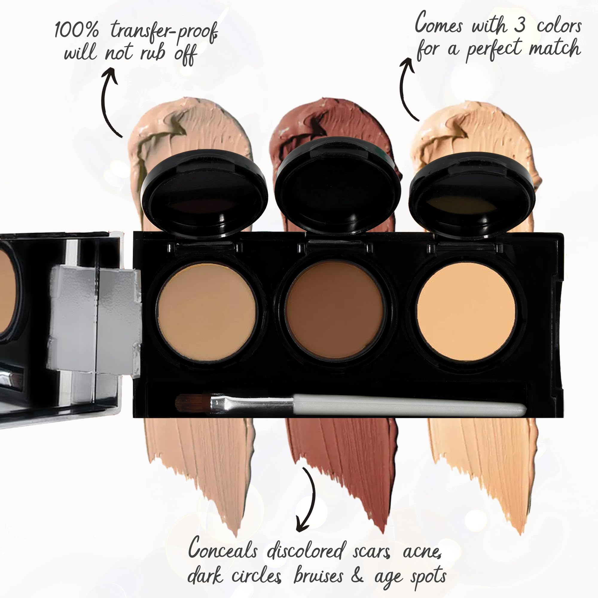 Dermaflage waterproof palette swatches for all-day color correction